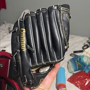 Black Leather boys Baseball Glove measure your hand to see if it’s fits size 9